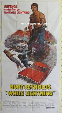 k599 WHITE LIGHTNING int'l three-sheet movie poster '73 Burt Reynolds