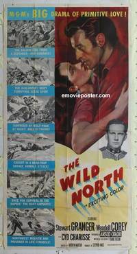 k600 WILD NORTH three-sheet movie poster '52 Cyd Charisse, Stewart Granger
