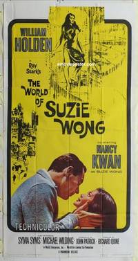 k609 WORLD OF SUZIE WONG three-sheet movie poster '60 William Holden, Kwan