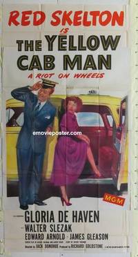 k611 YELLOW CAB MAN three-sheet movie poster '50 Red Skelton, Gloria DeHaven