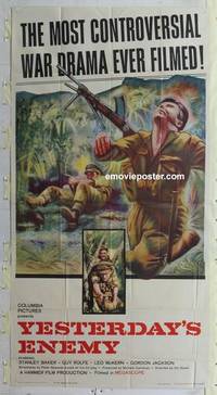 k613 YESTERDAY'S ENEMY three-sheet movie poster '59 Hammer, World War II
