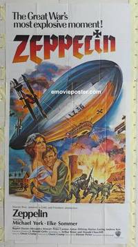 k617 ZEPPELIN int'l three-sheet movie poster '71 cool image of Dirigible!