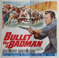 k027 BULLET FOR A BADMAN six-sheet movie poster '64 Audie Murphy w/gun!