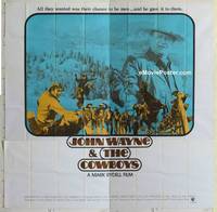 k032 COWBOYS int'l six-sheet movie poster '72 big John Wayne, Bruce Dern