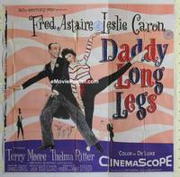k036 DADDY LONG LEGS six-sheet movie poster '55 Fred Astaire, Caron