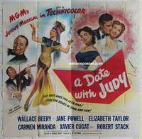 k039 DATE WITH JUDY six-sheet movie poster '48 Beery, young Liz Taylor!