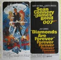 k004 DIAMONDS ARE FOREVER int'l six-sheet movie poster '71 Connery as James Bond!