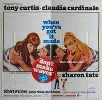 k042 DON'T MAKE WAVES six-sheet movie poster '67 Tony Curtis, Sharon Tate