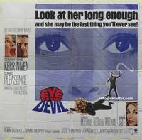 k007 EYE OF THE DEVIL six-sheet movie poster '67 Sharon Tate, horror!