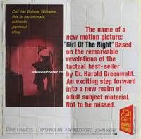 k055 GIRL OF THE NIGHT six-sheet movie poster '60 prostitute Anne Francis!