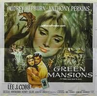 k058 GREEN MANSIONS six-sheet movie poster '59 Audrey Hepburn, Perkins