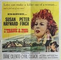 k061 I THANK A FOOL six-sheet movie poster '62 Susan Hayward, Peter Finch