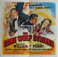 k066 LONE WOLF STRIKES six-sheet movie poster '40 TNT Warren William!