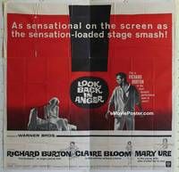 k067 LOOK BACK IN ANGER six-sheet movie poster '59 Richard Burton, Bloom
