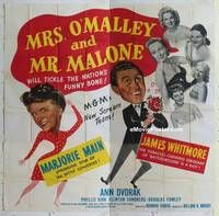 k074 MRS O'MALLEY & MR MALONE six-sheet movie poster '51 Marjorie Main
