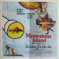 k010 MYSTERIOUS ISLAND six-sheet movie poster '61 Ray Harryhausen