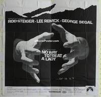 k077 NO WAY TO TREAT A LADY six-sheet movie poster '68 cool strangle image!