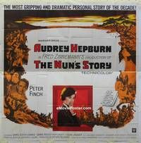 k078 NUN'S STORY six-sheet movie poster '59 religious Audrey Hepburn!