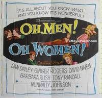 k079 OH MEN OH WOMEN six-sheet movie poster '57 Dan Dailey, Ginger Rogers