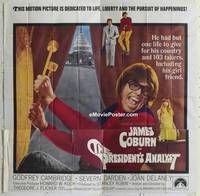 k083 PRESIDENT'S ANALYST six-sheet movie poster '68 wild James Coburn!