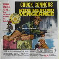 k086 RIDE BEYOND VENGEANCE six-sheet movie poster '66 Chuck Connors