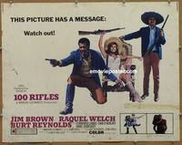 a006 100 RIFLES half-sheet movie poster '69 Jim Brown, Raquel Welch