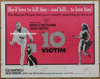 a007 10th VICTIM half-sheet movie poster '65 Mastroianni, Ursula Andress