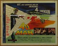 a013 4D MAN half-sheet movie poster '59 Robert Lansing walks through walls!