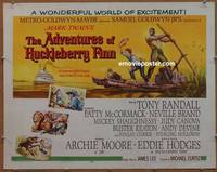 a021 ADVENTURES OF HUCKLEBERRY FINN half-sheet movie poster '60 Twain