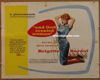 a033 AND GOD CREATED WOMAN half-sheet movie poster '57 Brigitte Bardot