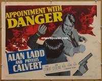 a040 APPOINTMENT WITH DANGER half-sheet movie poster '51 Alan Ladd
