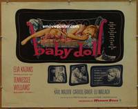 a047 BABY DOLL half-sheet movie poster '57 Carroll Baker, sex classic!