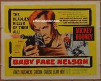 a048 BABY FACE NELSON half-sheet movie poster '57 Mickey Rooney