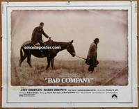 a051 BAD COMPANY half-sheet movie poster '72 Jeff Bridges, western!