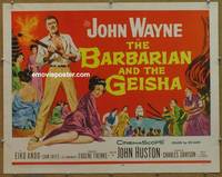 a061 BARBARIAN & THE GEISHA half-sheet movie poster '58 John Wayne, Ando