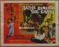 a064 BATTLE BENEATH THE EARTH half-sheet movie poster '68 Kerwin Mathews