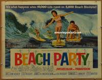 a069 BEACH PARTY half-sheet movie poster '63 Frankie Avalon, Annette!