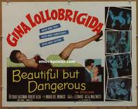 a071 BEAUTIFUL BUT DANGEROUS half-sheet movie poster '57 Lollobrigida