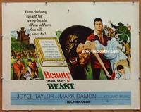 a072 BEAUTY & THE BEAST half-sheet movie poster '62 Mark Damon