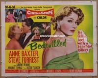 a073 BEDEVILLED half-sheet movie poster '55 Anne Baxter, Steve Forrest