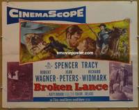 a110 BROKEN LANCE half-sheet movie poster '54 Spencer Tracy, Wagner