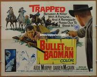 a118 BULLET FOR A BADMAN half-sheet movie poster '64 Audie Murphy w/gun!