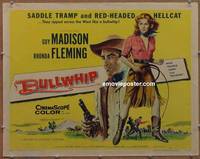a119 BULLWHIP half-sheet movie poster '58 Guy Madison, Rhonda Fleming