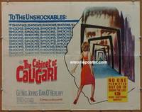 a124 CABINET OF CALIGARI half-sheet movie poster '62 Glynis Johns, horror!