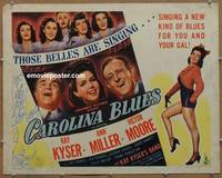 a133 CAROLINA BLUES half-sheet movie poster '44 Kay Kyser, Ann Miller