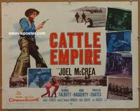 a138 CATTLE EMPIRE half-sheet movie poster '58 Joel McCrea