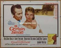a142 CERTAIN SMILE half-sheet movie poster '58 Rossano Brazzi, Joan Fontaine