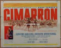 a149 CIMARRON half-sheet movie poster '60 Anthony Mann, Glenn Ford