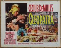 a156 CLEOPATRA half-sheet movie poster R52 Claudette Colbert