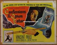 a167 CONFESSIONS OF AN OPIUM EATER half-sheet movie poster '62 V. Price